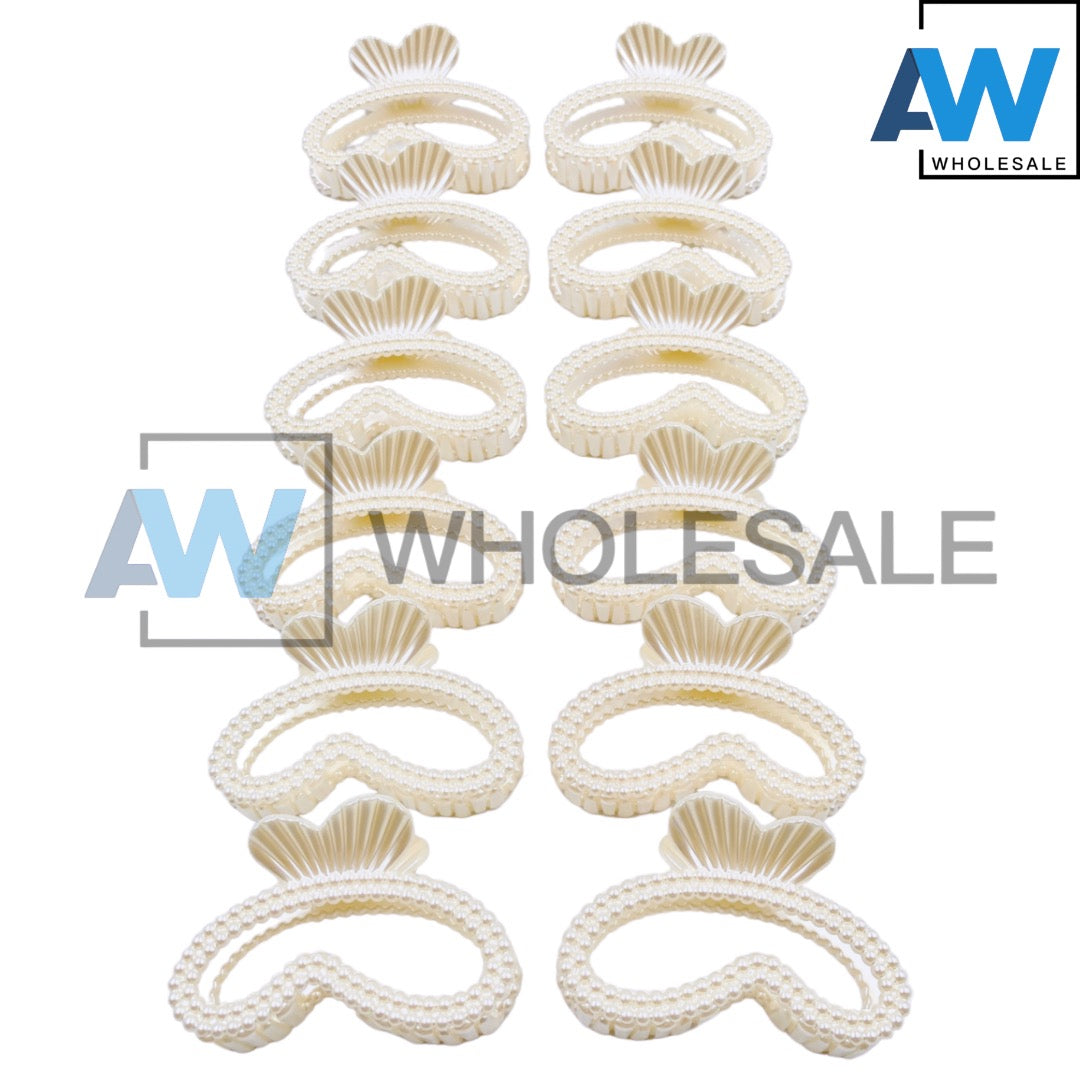 AB-614 (12 pcs) Pearl 10 cm Hair Clamps