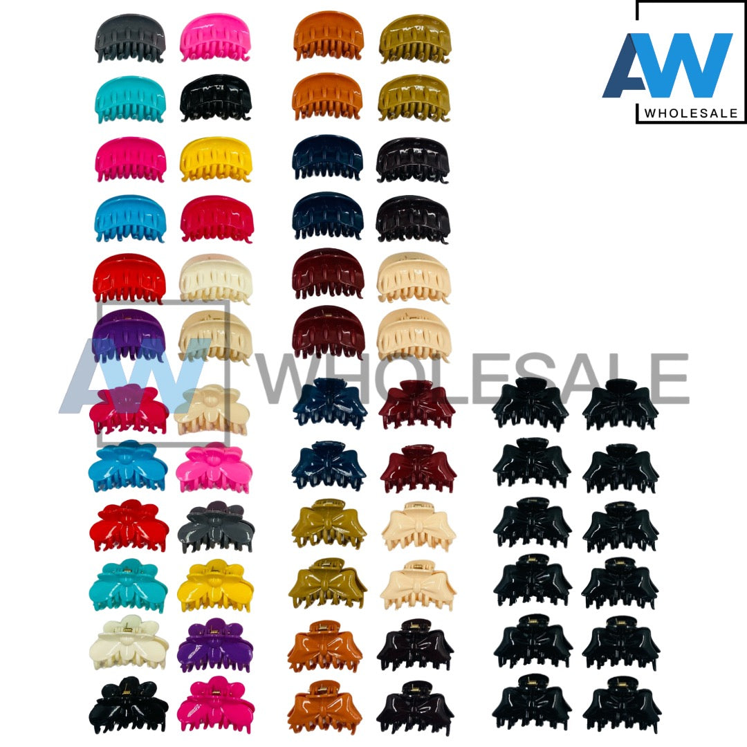 AB-583 (12 pcs) Glossy 7 cm Hair Clamps
