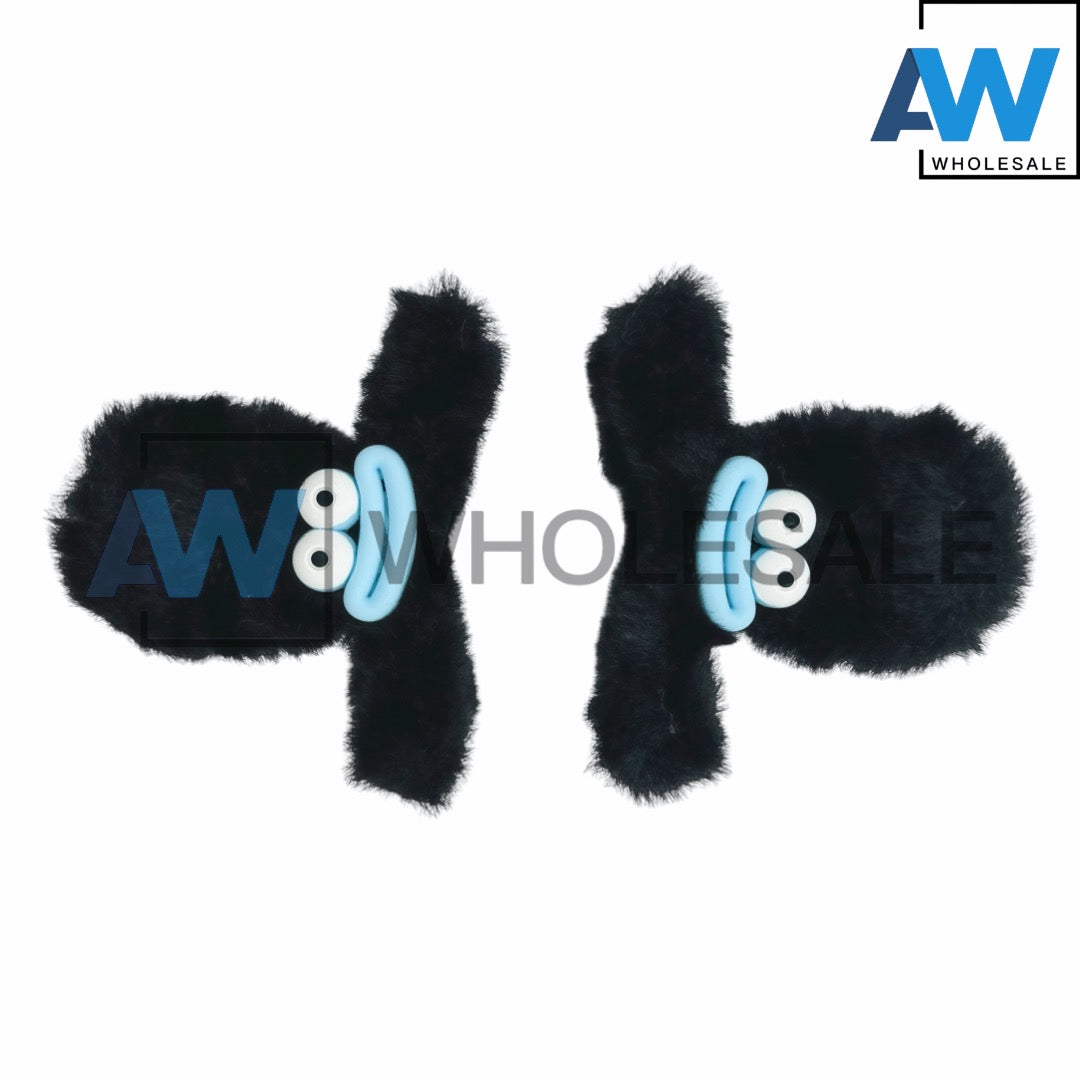 AB-879 (12 pcs) Monster Faux Fur Hair Clamps