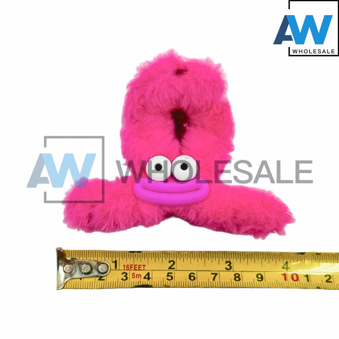 AB-879 (12 pcs) Monster Faux Fur Hair Clamps