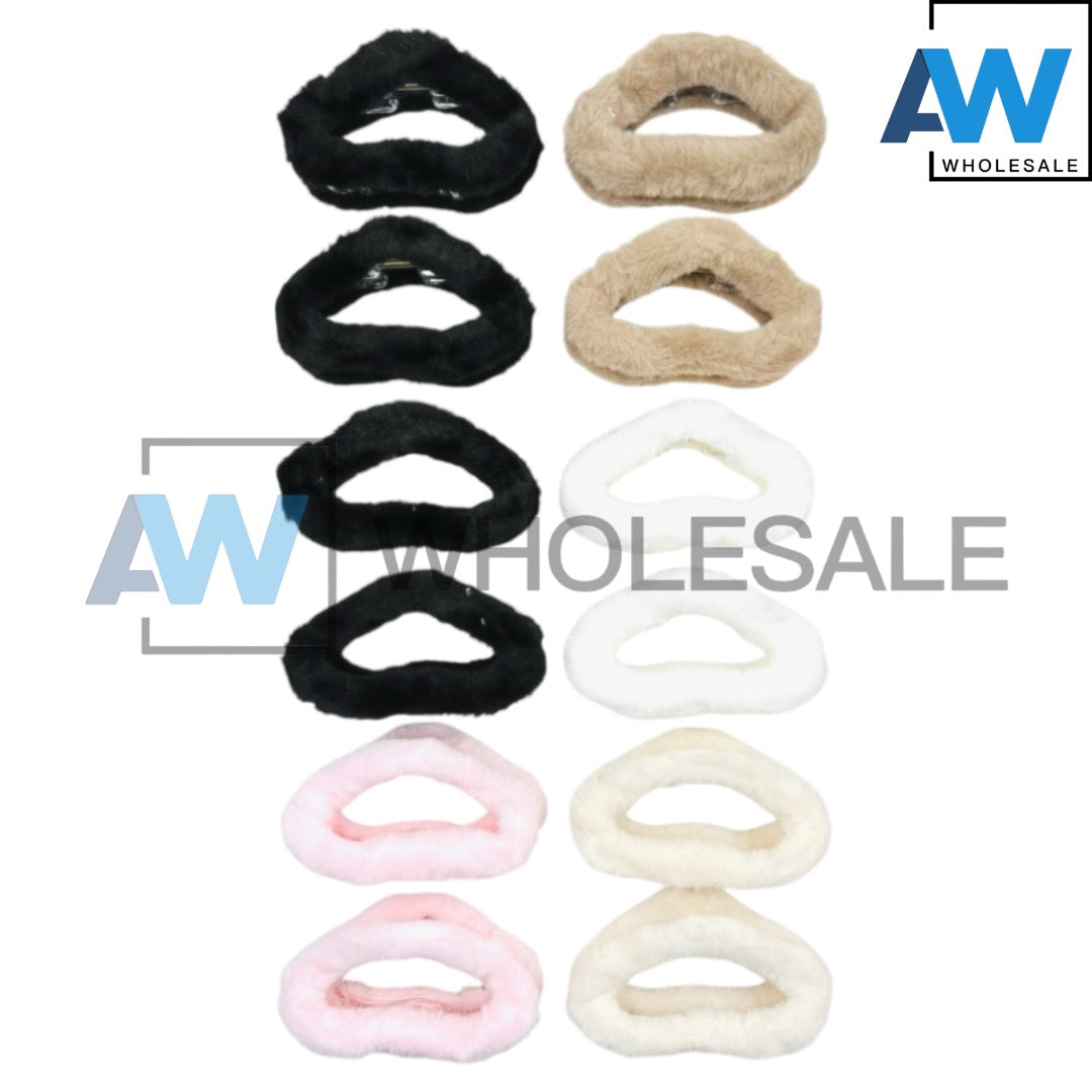 AB-972/AB-1013 (12 pcs) Faux Fur 11 cm Hair Clamps