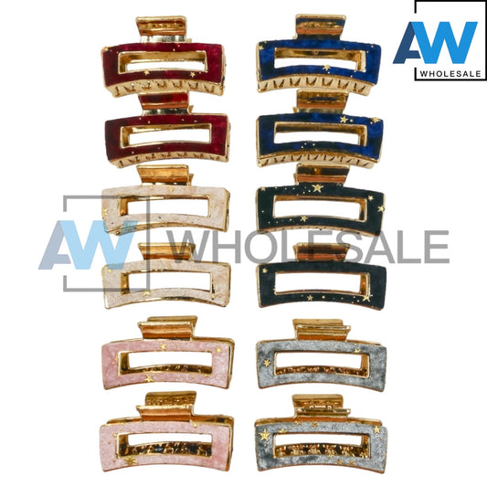 AB-978 (12 pcs) Fabric 8.5 cm Hair Clamps