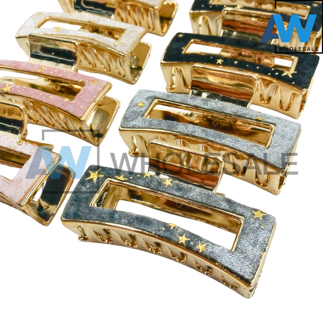 AB-978 (12 pcs) Fabric 8.5 cm Hair Clamps