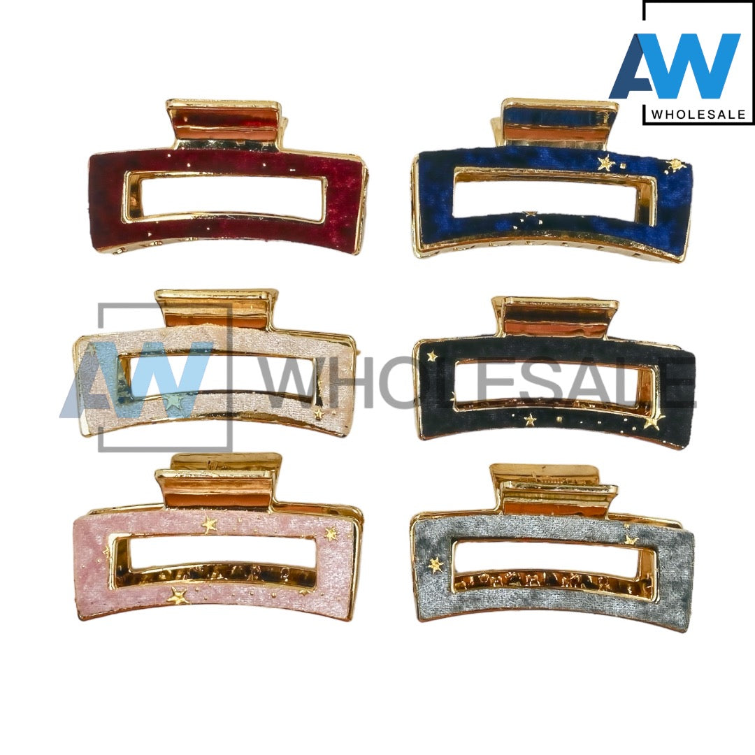 AB-978 (12 pcs) Fabric 8.5 cm Hair Clamps