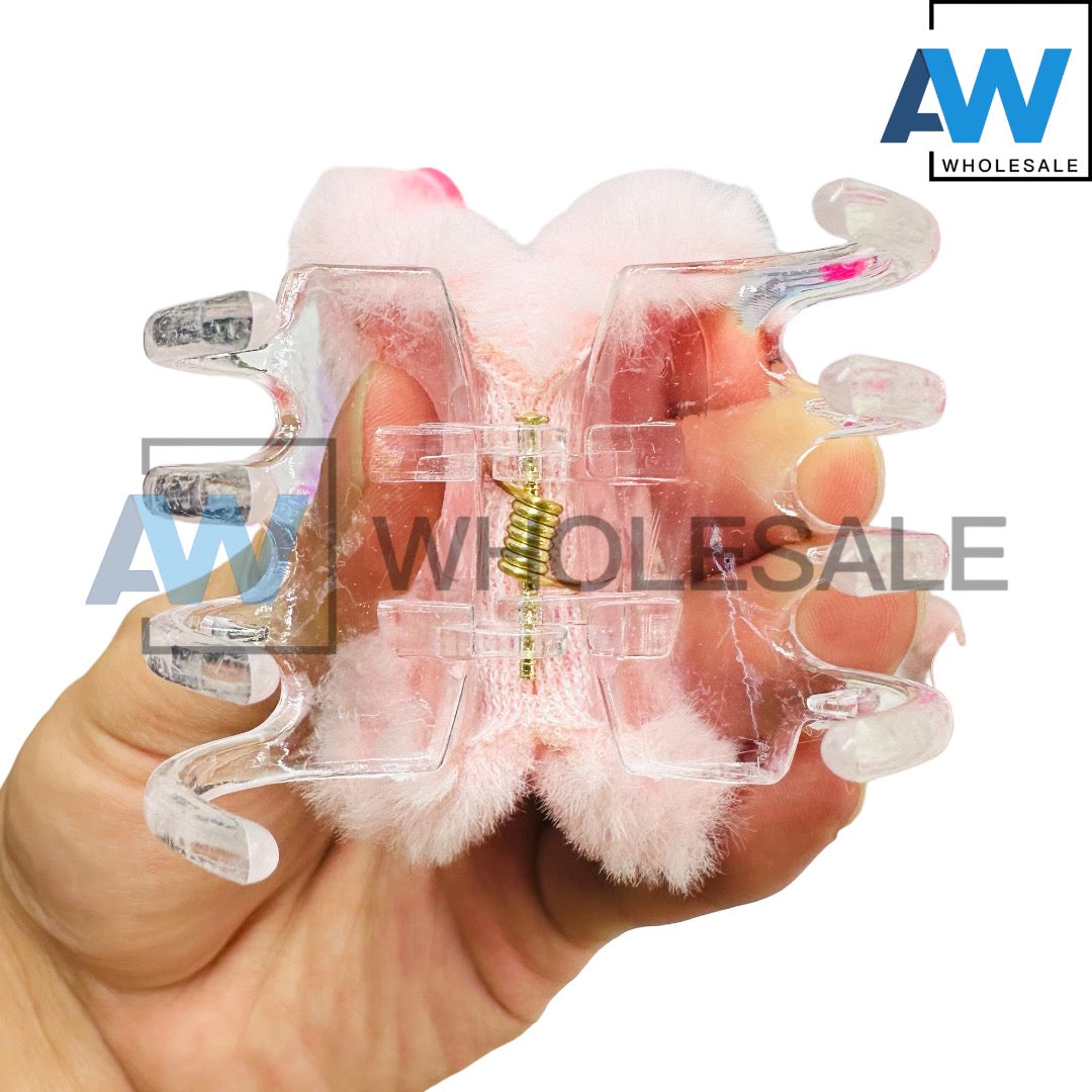 AB-992/AB-992A (12 pcs) Faux Fur 8 cm Hair Clamps