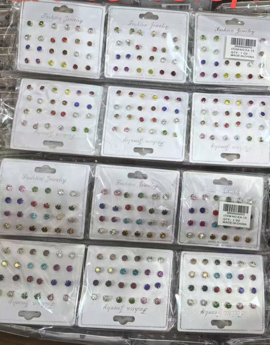 EA-15 (12 cars) 18 in 1 Diamond Earring Set