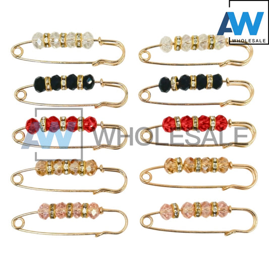 EA-24 (10 pcs) Crystal Gem Brooch Pins