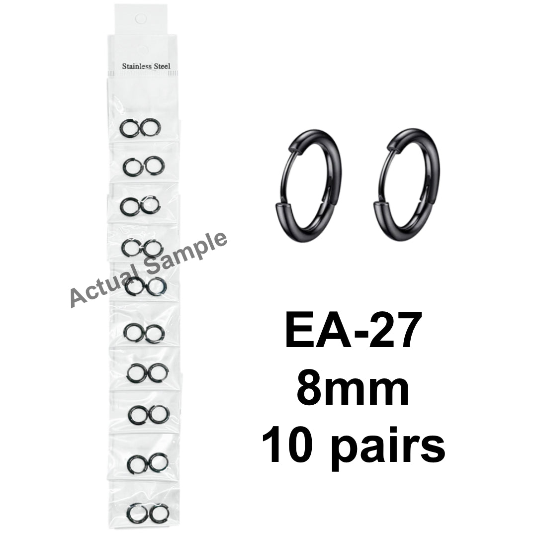 EA Hoop Listing (10 pairs) Stainless Steel Hoop Earrings