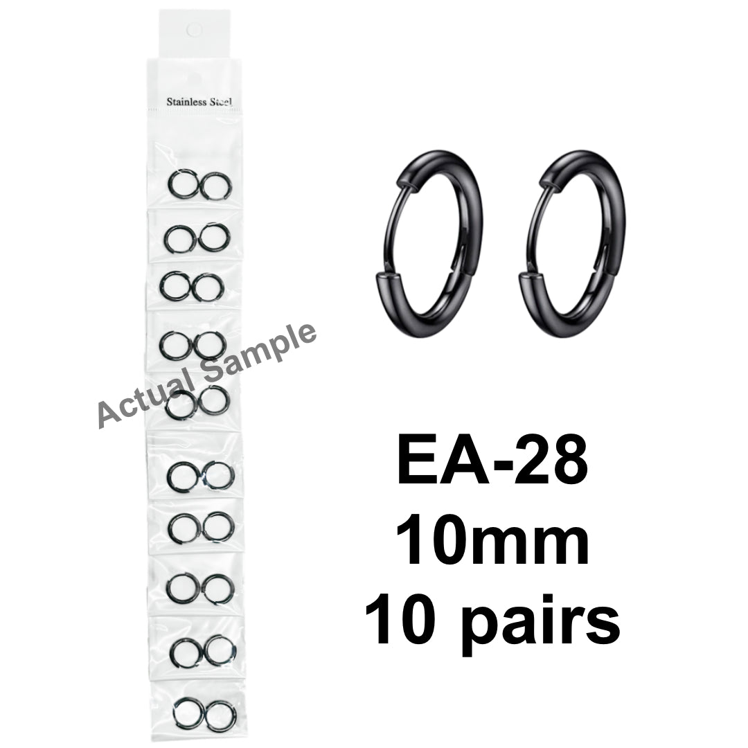 EA Hoop Listing (10 pairs) Stainless Steel Hoop Earrings