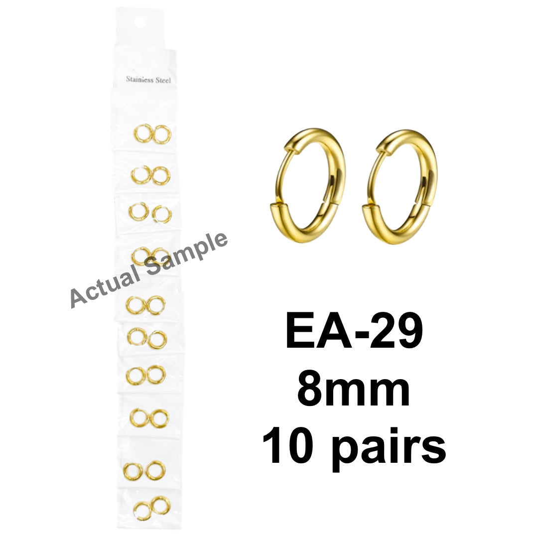 EA Hoop Listing (10 pairs) Stainless Steel Hoop Earrings