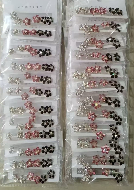 EA-36 (1 card) 6 in 1 Flower Earrings Set