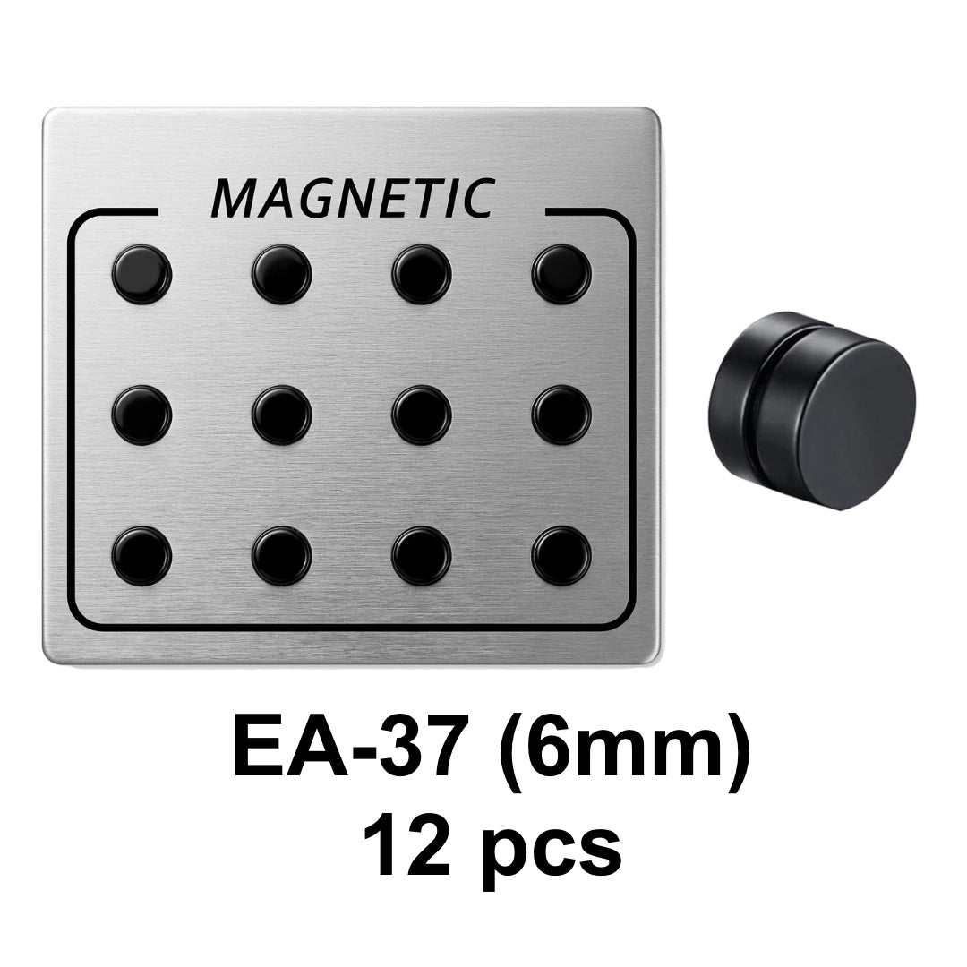 EA-37/EA-38 (12 pcs) 6 mm Zircon Magnetic Earrings