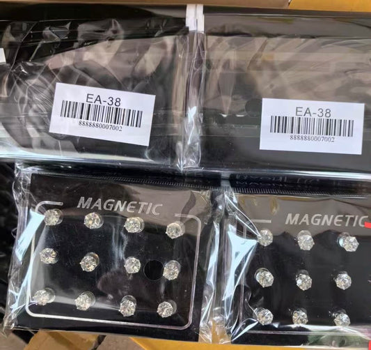 EA-38 (12 pcs) 6mm diamond magnet earrings
