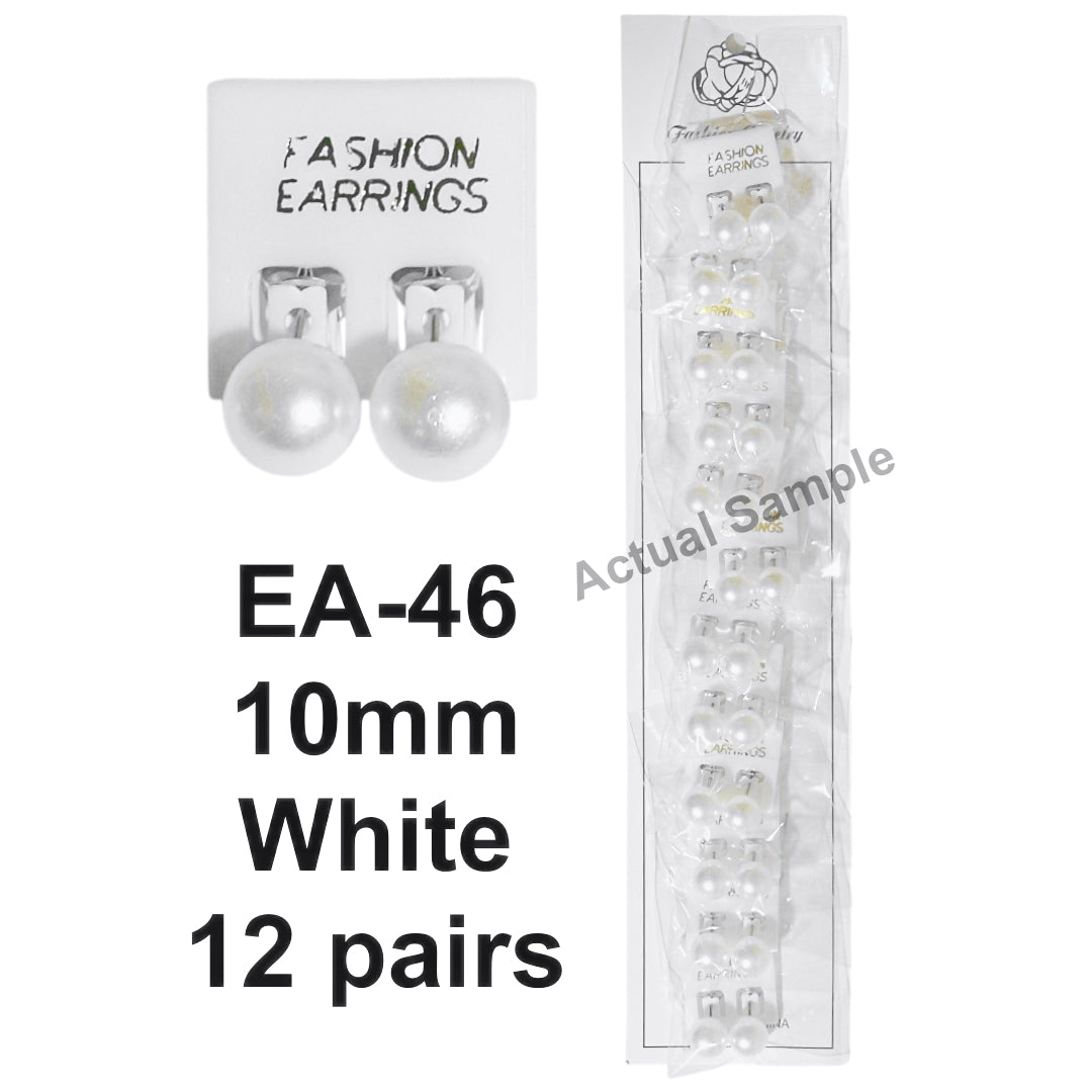 EA-45/EA-46 (12 pairs) Pearl Stud Earrings