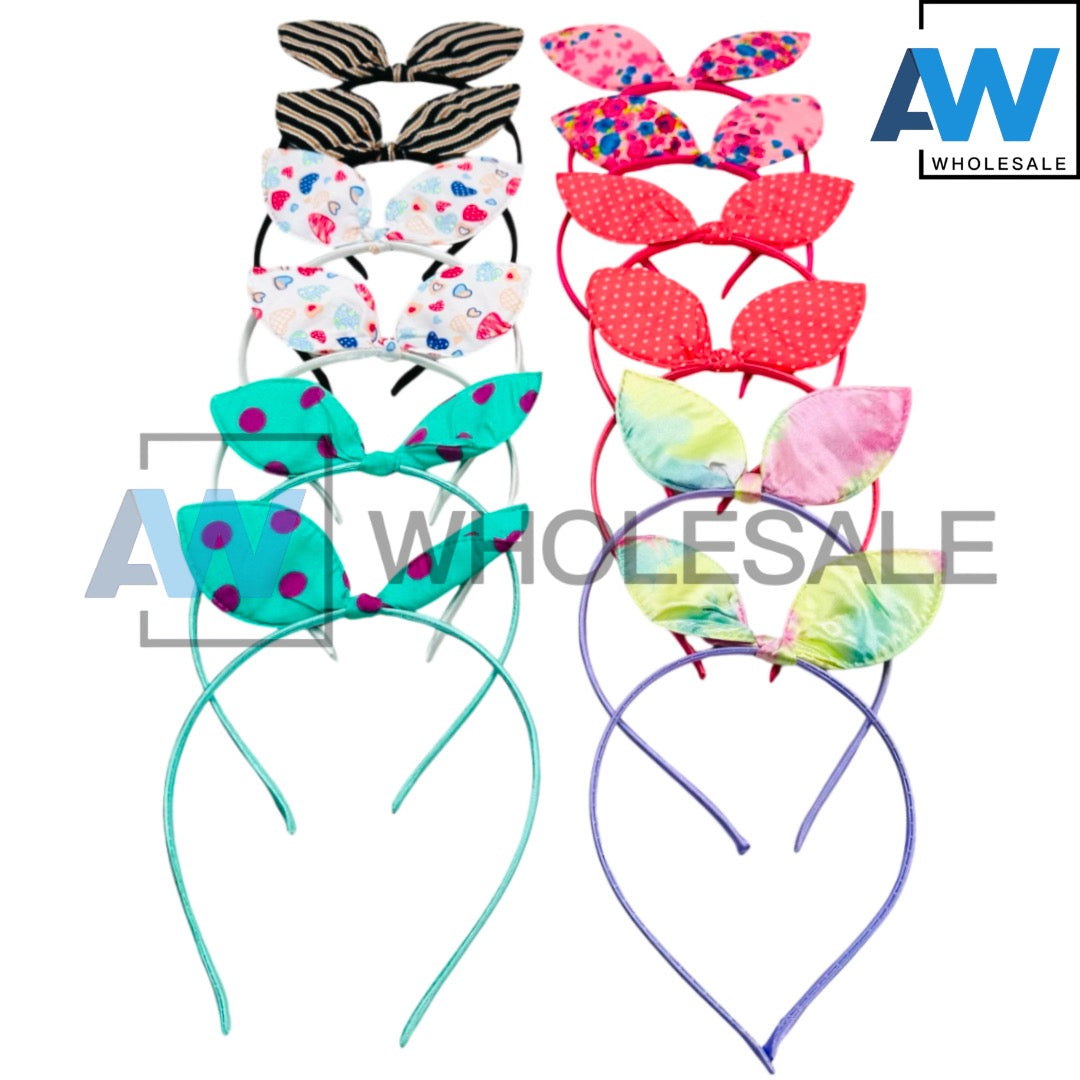 HB-1283 (12 pcs) Big Ribbon Headbands