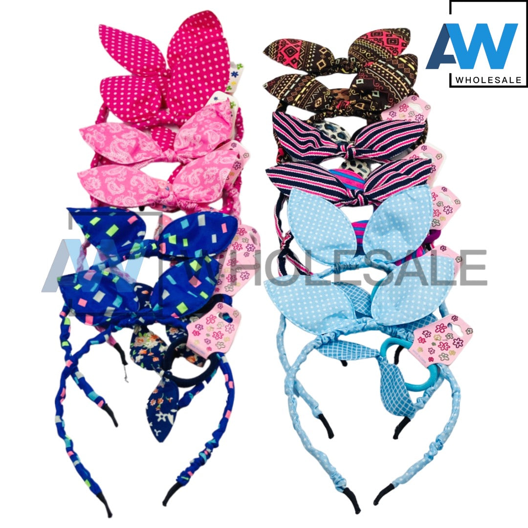 HB-1284 (12 pcs) Big Ribbon Headbands