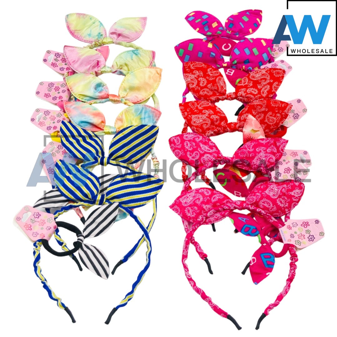 HB-1284 (12 pcs) Big Ribbon Headbands