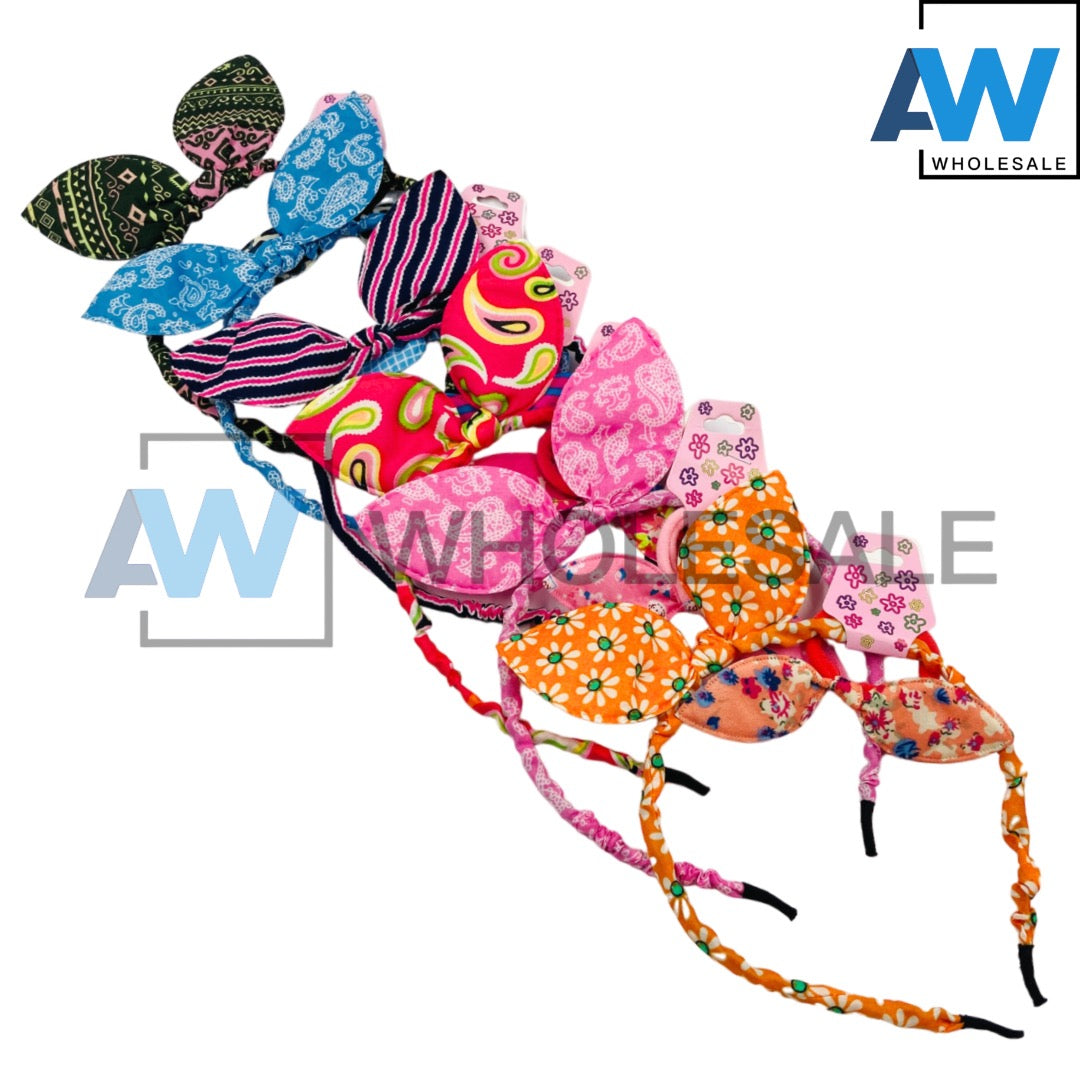 HB-1284 (12 pcs) Big Ribbon Headbands