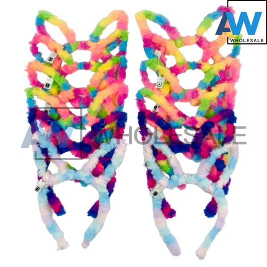 HB-1443 (12 pcs) LED Faux Fur Headbands