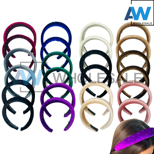 HB-1579 (12 pcs) 3 cm Thick Fabric Headbands