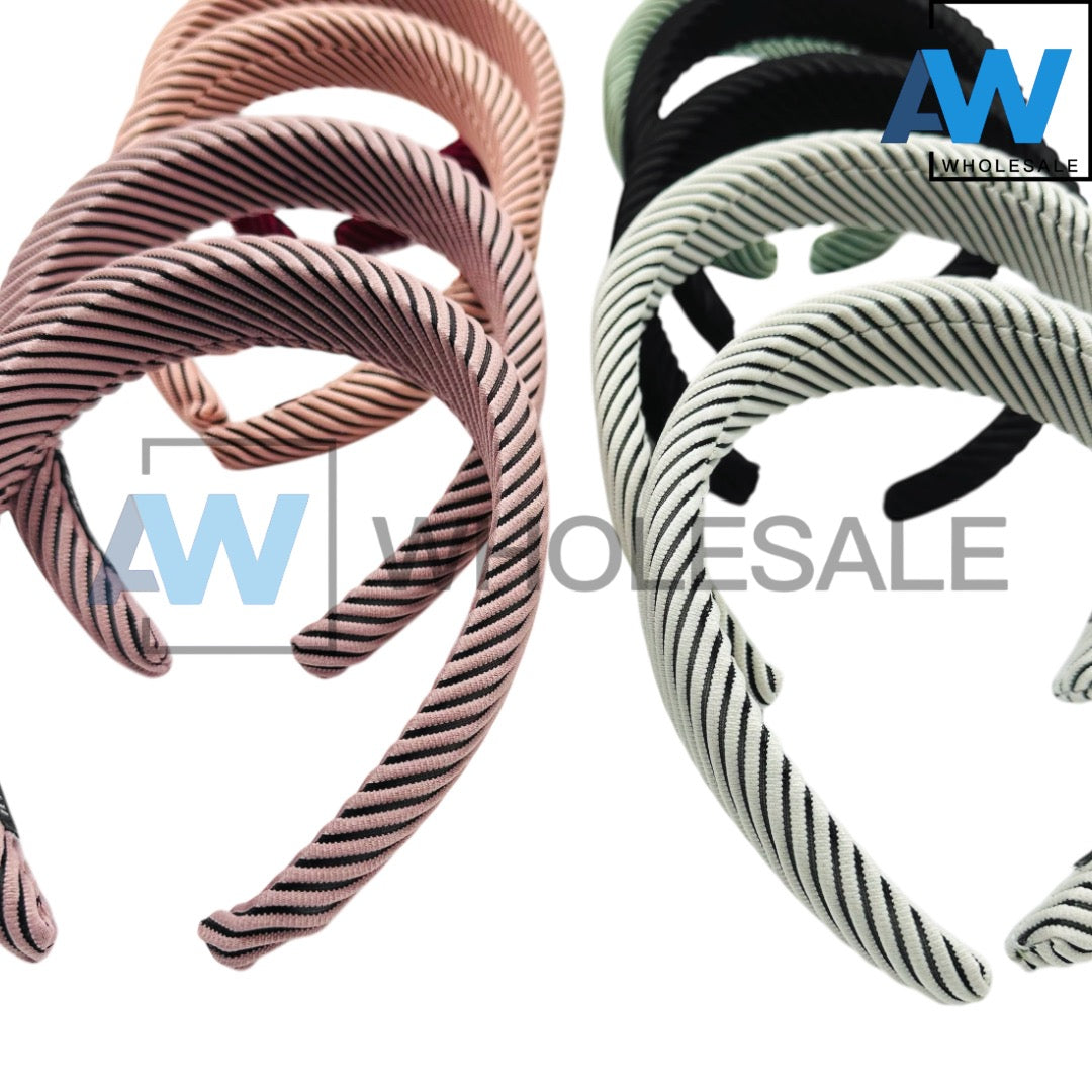 HB-1452 (12 pcs) 3 cm Thick Fabric Headbands