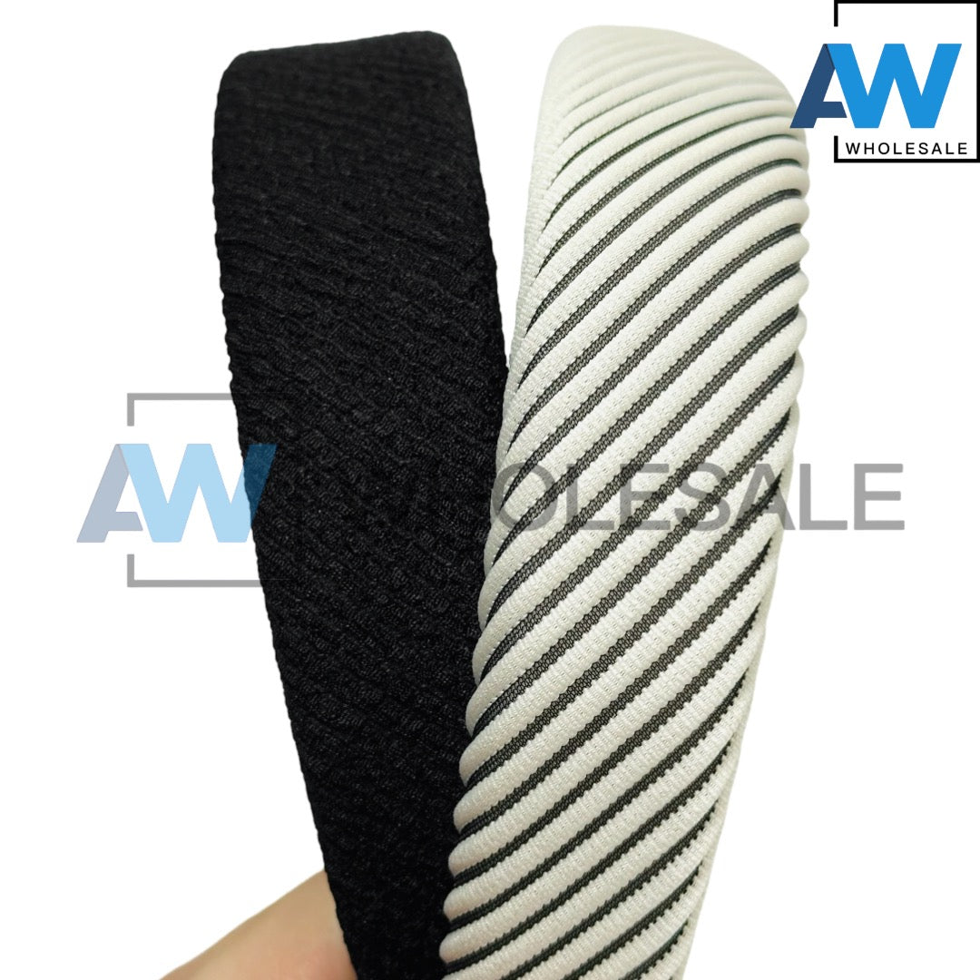 HB-1452 (12 pcs) 3 cm Thick Fabric Headbands