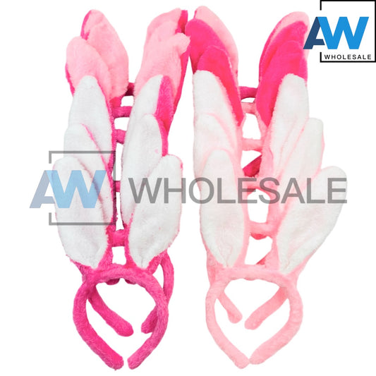 HB-1550 (12 pcs) Faux Fur Bunny Ear Headbands