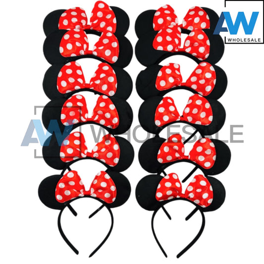 HB-1551 (12 pcs) Minnie Mouse Ear Headbands