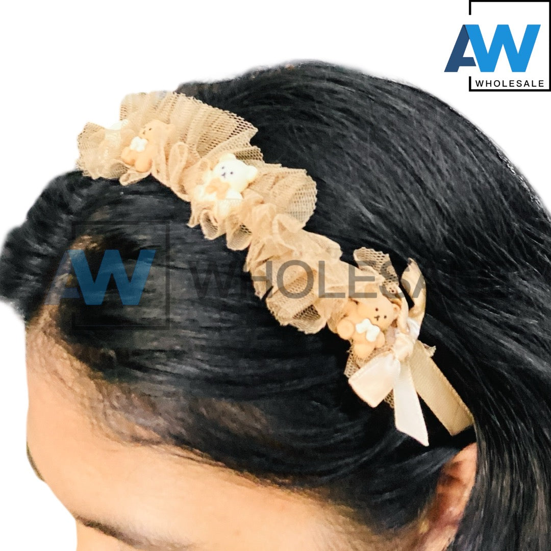 HB-1561 (12 pcs) Cute Character Lace Headbands