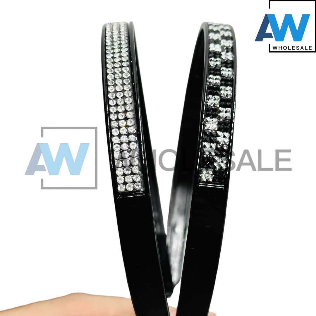 HB-1565 (12 pcs) Glossy 0.8 cm Headbands