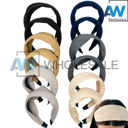 HB-1596 (12 pcs) Fabric 5 cm Thick Headbands