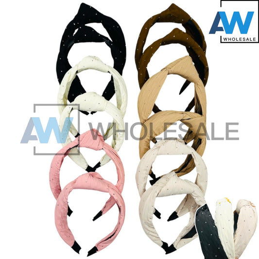 HB-1597 (12 pcs) Mini Metal Bead 2.5 cm Headbands