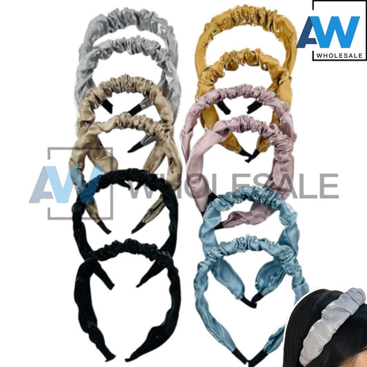 HB-1608 (12 pcs) 1.5 cm Thick Fabric Headbands