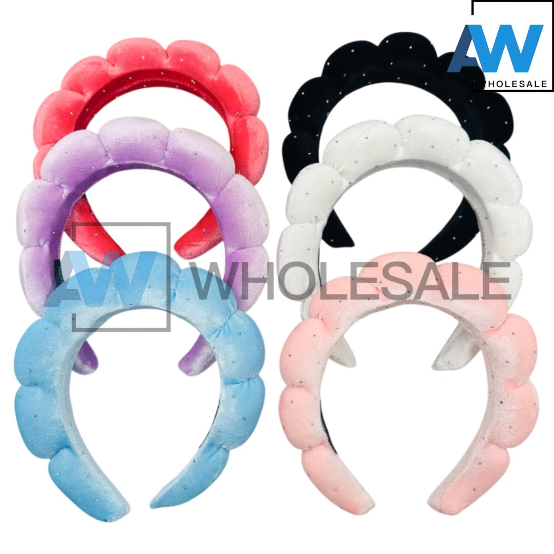 HB-1613 (6 pcs) Plush 3 cm Thick Headbands