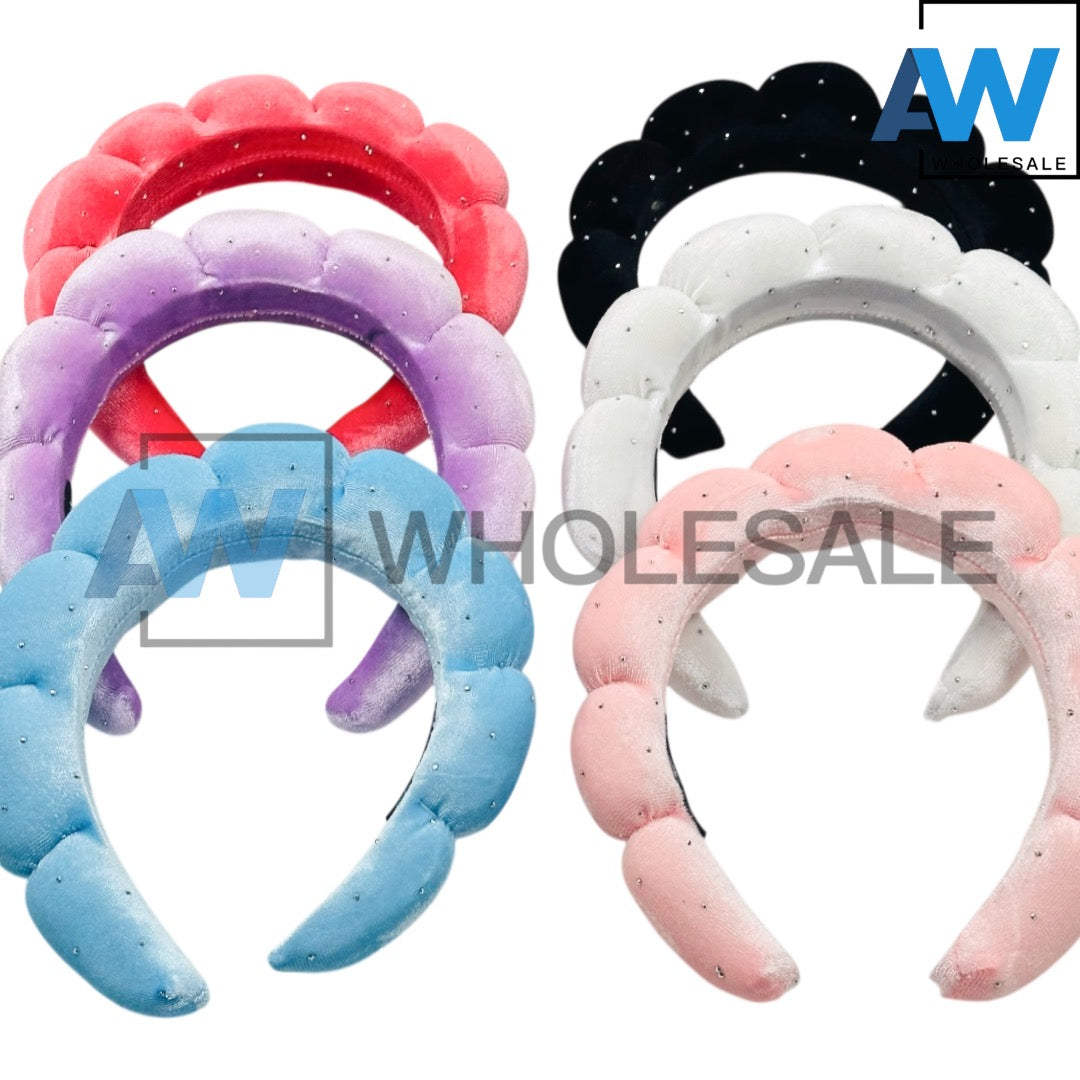 HB-1613 (6 pcs) Plush 3 cm Thick Headbands
