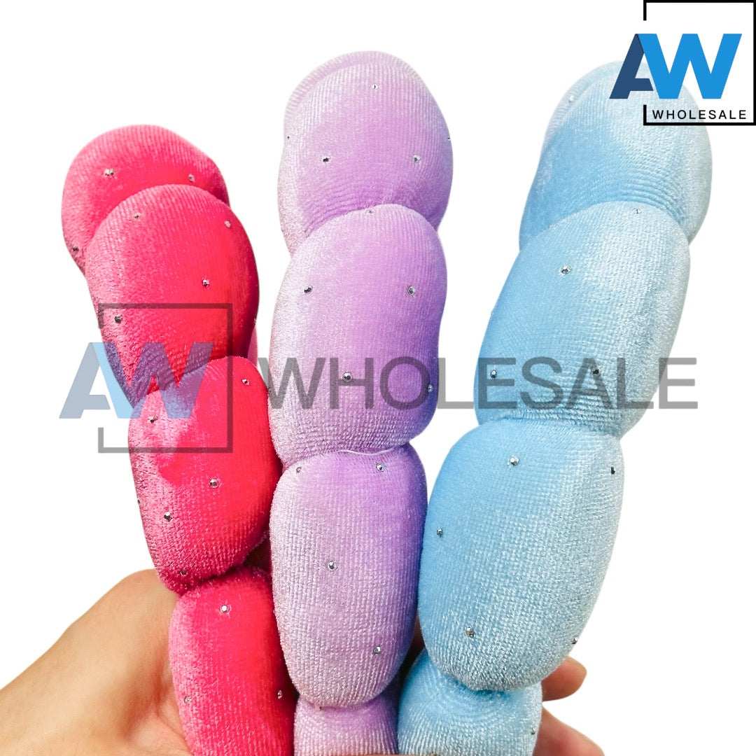 HB-1613 (6 pcs) Plush 3 cm Thick Headbands