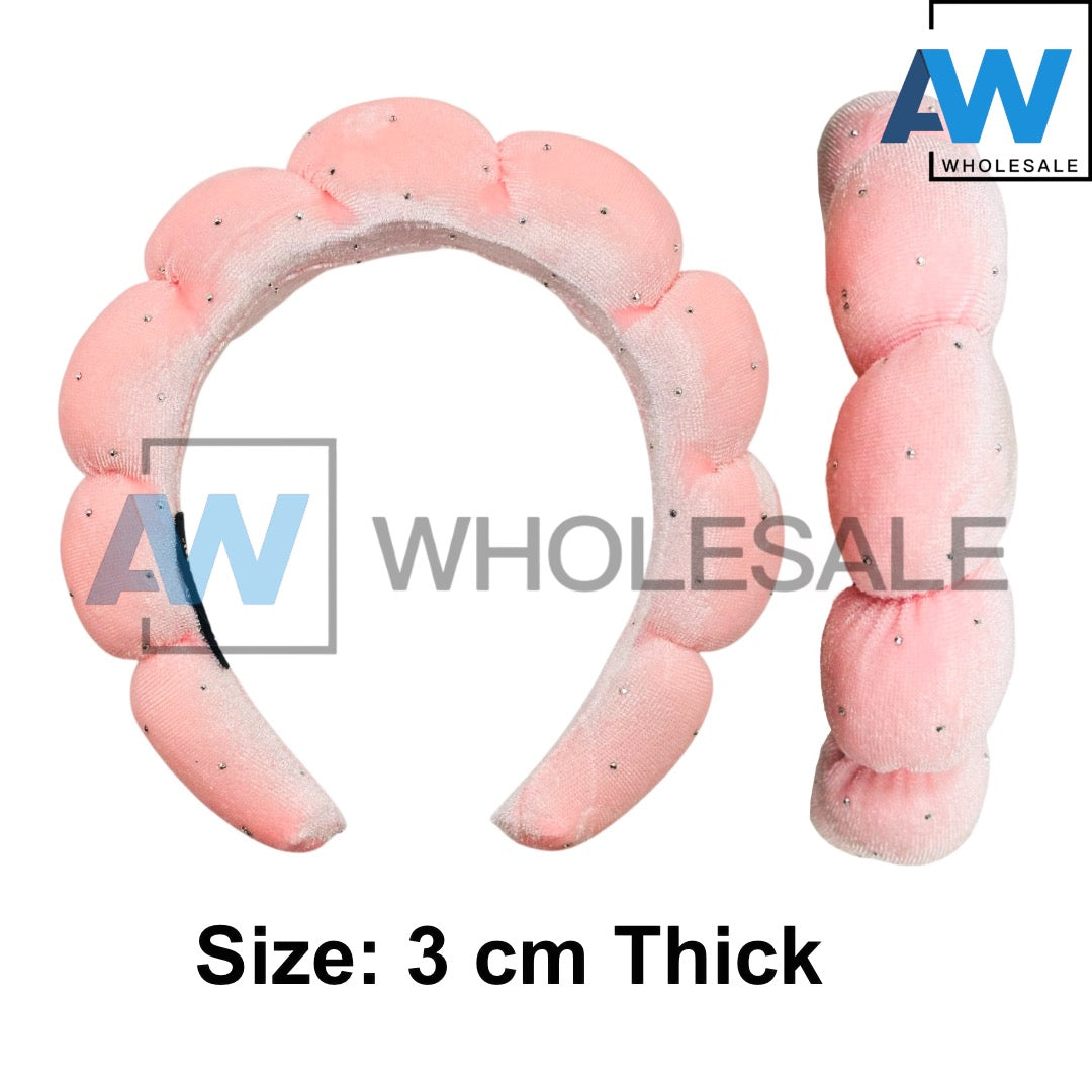 HB-1613 (6 pcs) Plush 3 cm Thick Headbands