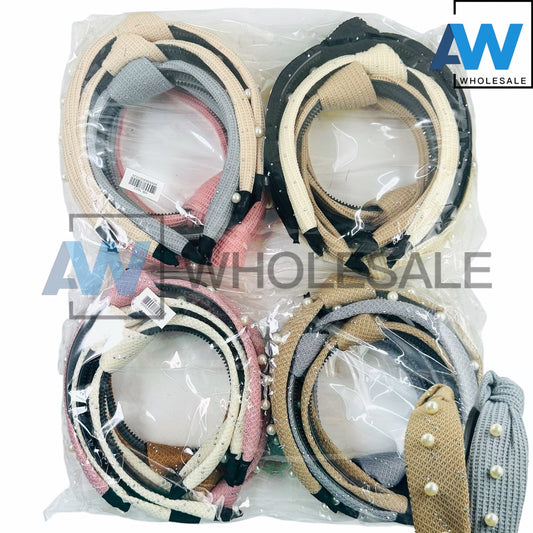 HB-1622 (12 pcs) 3 cm Fabric Headbands