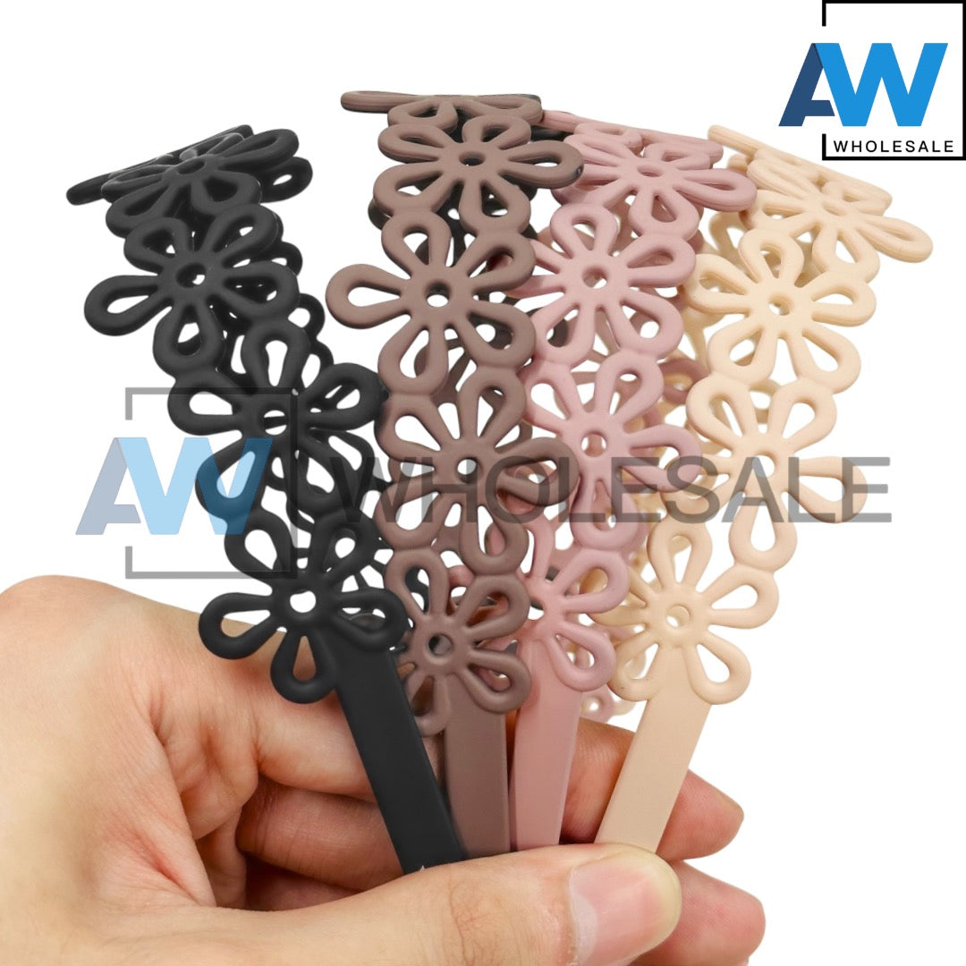 HB-1626 (12 pcs) Matte 3 cm Plastic Headbands