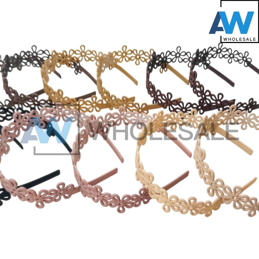 HB-1626 (12 pcs) Matte 3 cm Plastic Headbands
