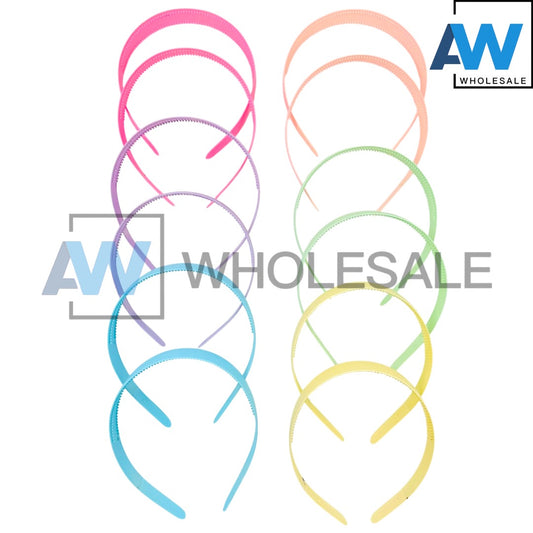 HB-1631 (12 pcs) Matte Pastel 2.5 cm Headbands