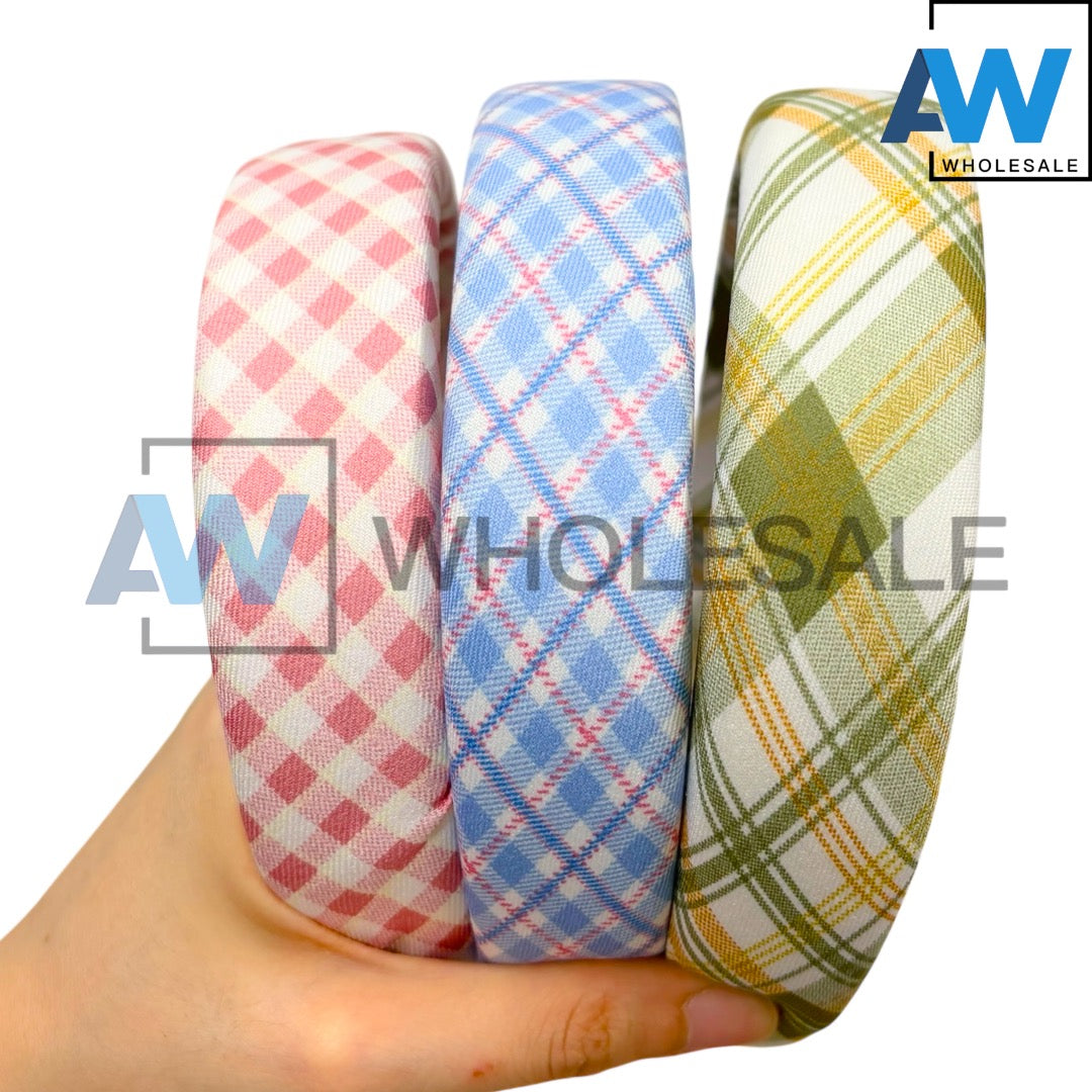 HB-1634 (12 pcs) Old Money Style Fabric Headbands