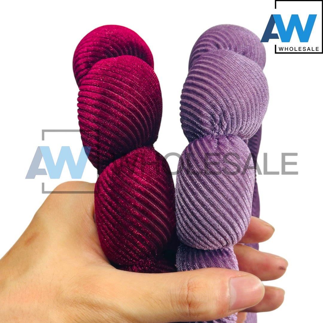 HB-1640 (6 pcs) Stripe Texture Plush Headband