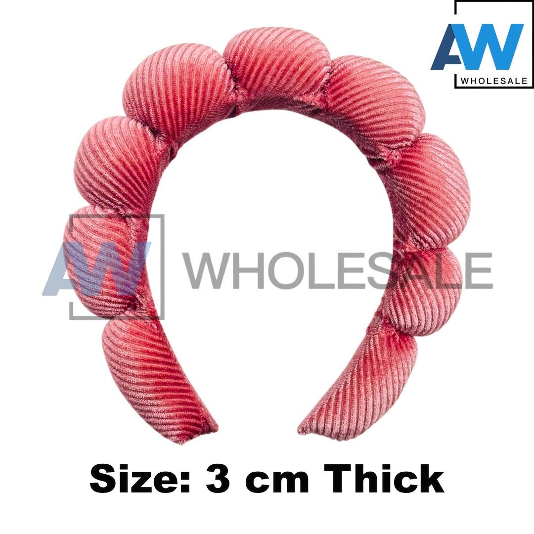 HB-1640 (6 pcs) Stripe Texture Plush Headband