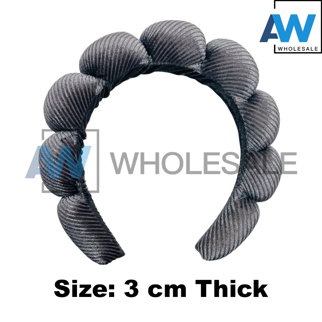 HB-1641 (6 pcs) Stripe Texture Plush Headband