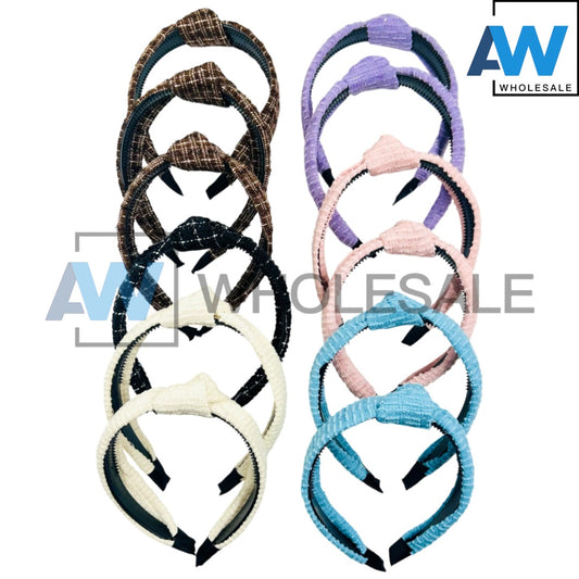 HB-1650 (12 pcs) 3 cm Thick Fabric Headbands