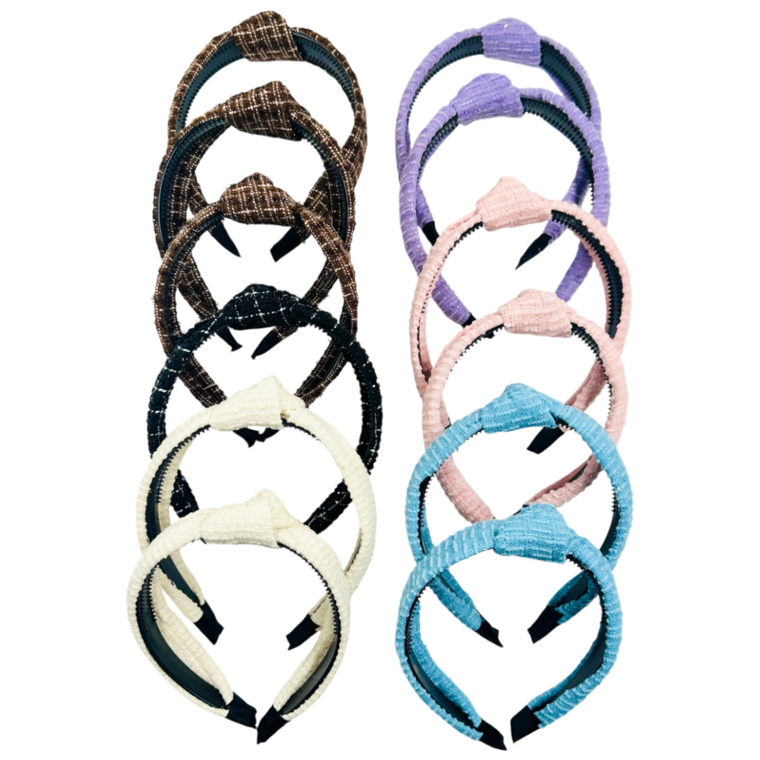 HB-1650 (12 pcs) 3 cm Thick Fabric Headbands