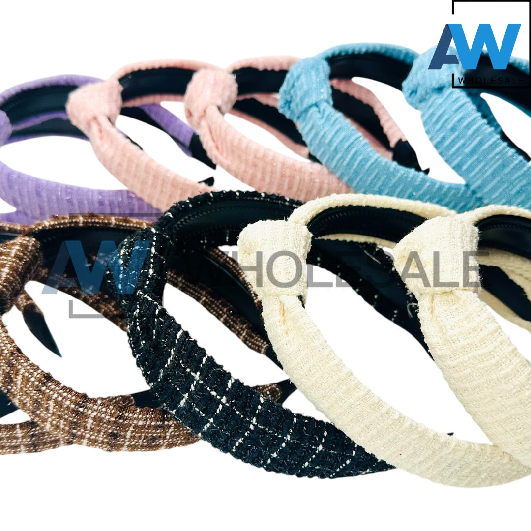 HB-1650 (12 pcs) 3 cm Thick Fabric Headbands