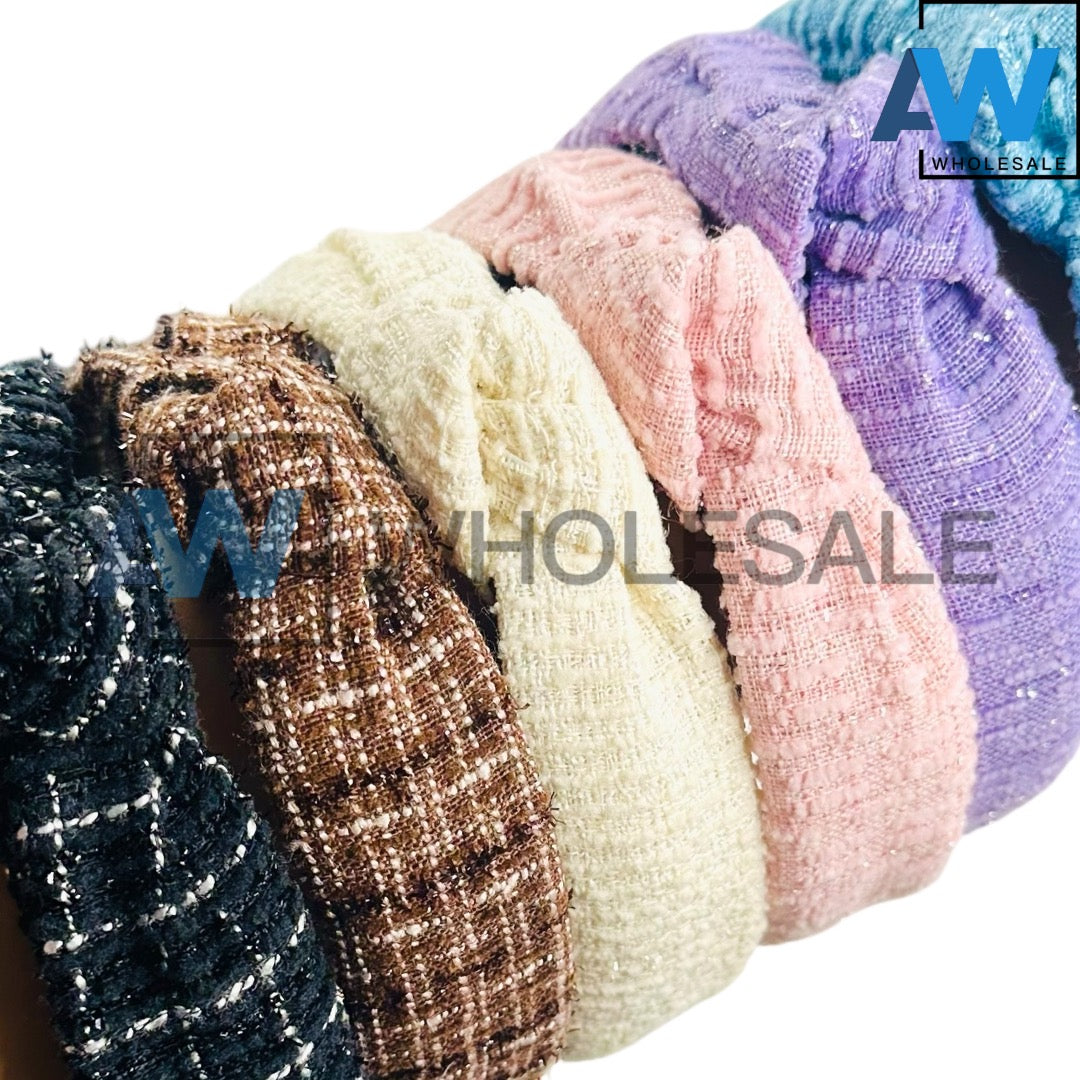 HB-1650 (12 pcs) 3 cm Thick Fabric Headbands