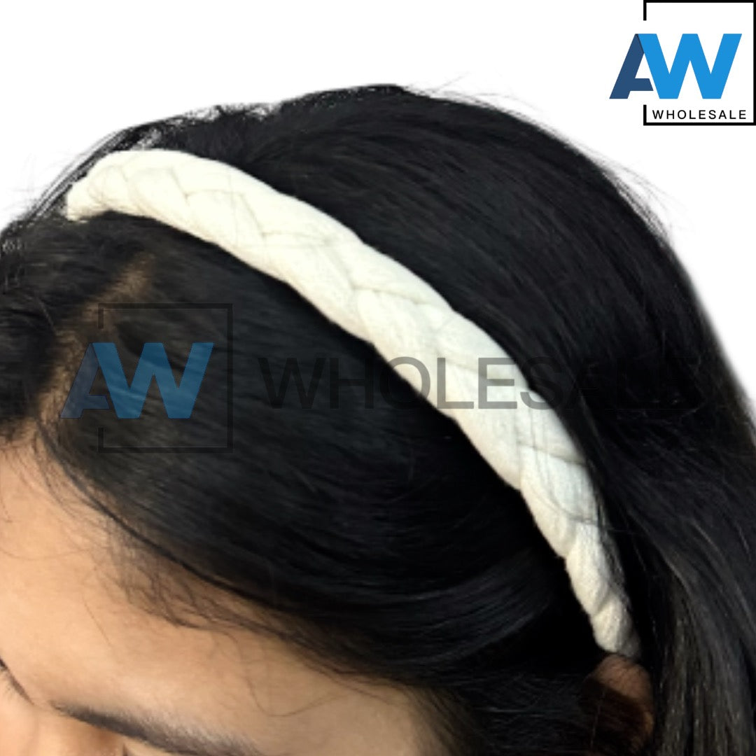 HB-1652 (12 pcs) Braided Fabric Headbands